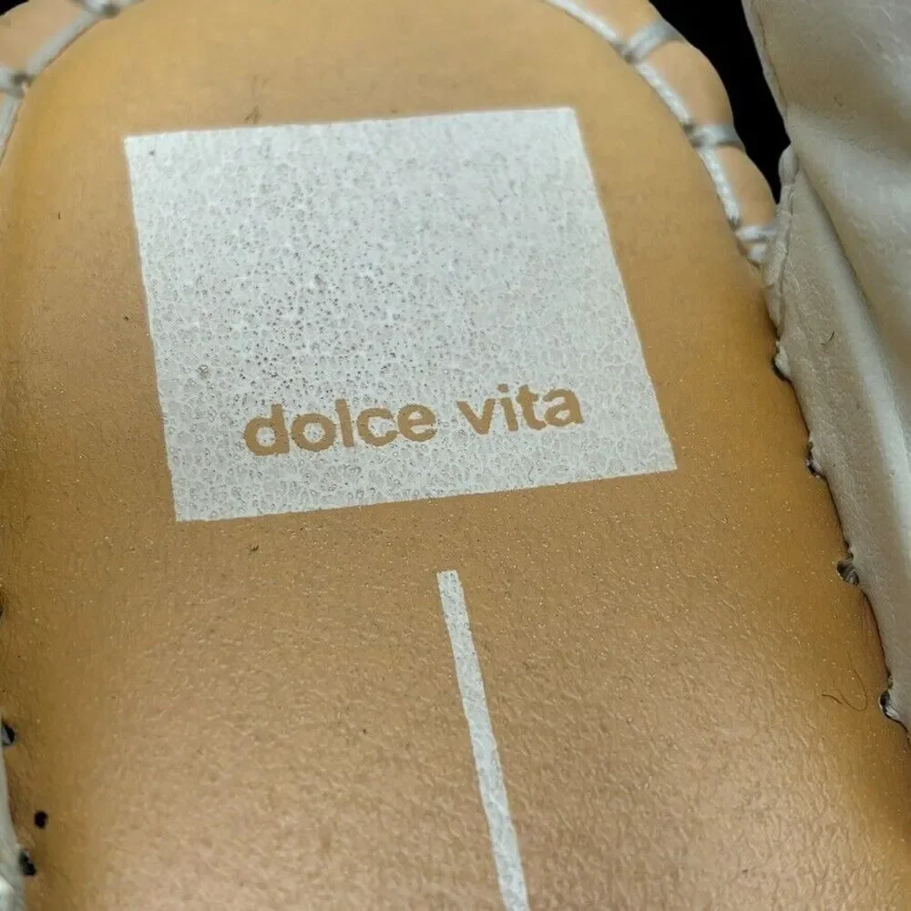 Dolce‎ Vita Lury White Fabric Elastic Platform Wedge Espadrille Womens Size 9M